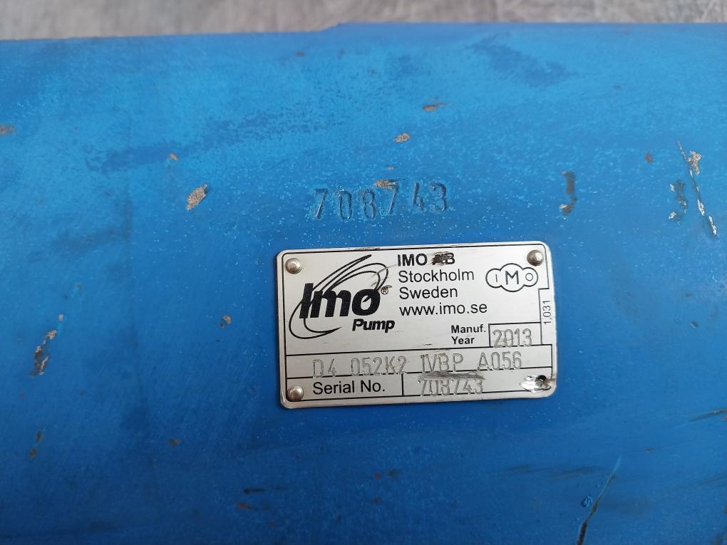 Imo Pump D4 052K2 Ivbp A056 Port Reduction Gear Complete Pump (Minor Scratches)