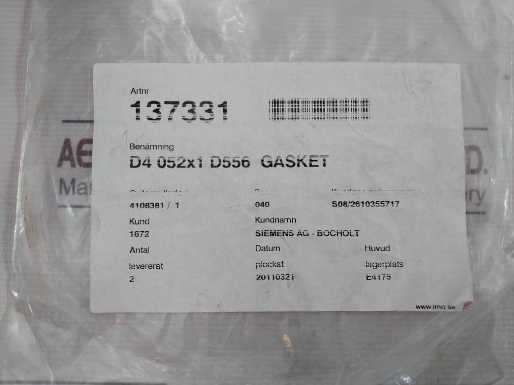 Imo Pump D4 052 K2 Lvbp G246 Gasket Joint Kit D4 052X1 D556