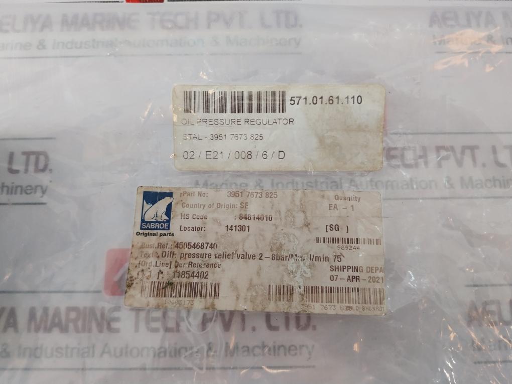 Imo Valves Ga Gas02501T008A078 Pressure Relief Valve 3951 7673 825