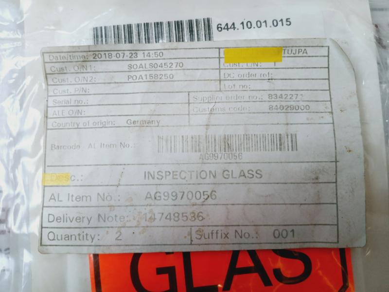 Impabor Din 7080 Furnace Inspection Blue Glass Ag9970056, 644.10.01.015