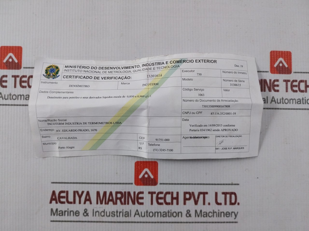 Incoterm Dp Petroleum Hydrometer 0.850 To 0.900 G/Ml 5561