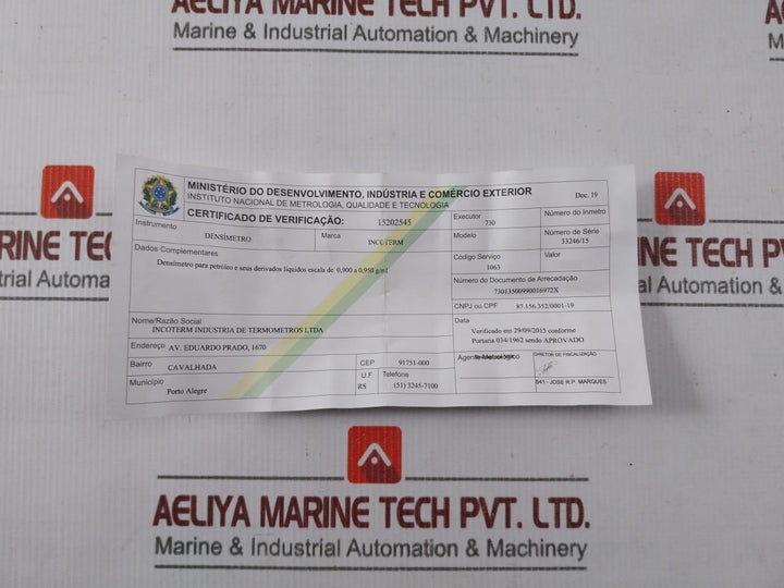 Incoterm Dp Petroleum Hydrometer 0.900 To 0.950 G/Ml 5564