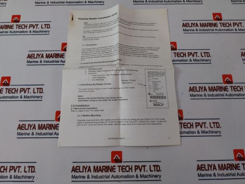 Indala Asr 610 Flexpass Reader, 70-00437/36, Wh1602201102329