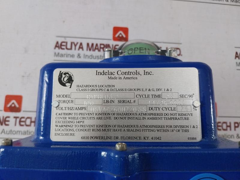 Indelac Controls Rxpbf03-2 Electric Actuator 115Vac/60Hz/0.55 27-00023