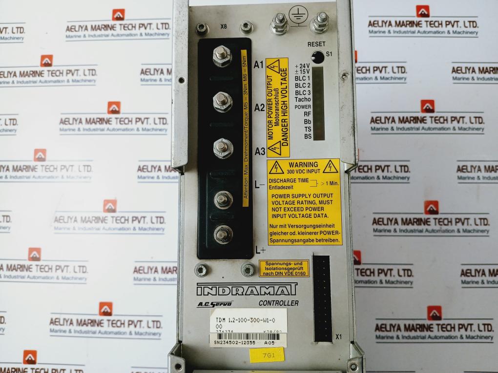 Indramat Tdm 1.2-100-300-w1-000 Modular Ac Servo Control Drive Unit 300 Vdc