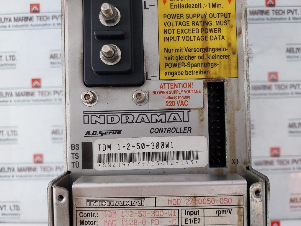 Indramat Tdm 1.2-50-300-w1 Ac Servo Controller 1500 Ma 0,05 V/A