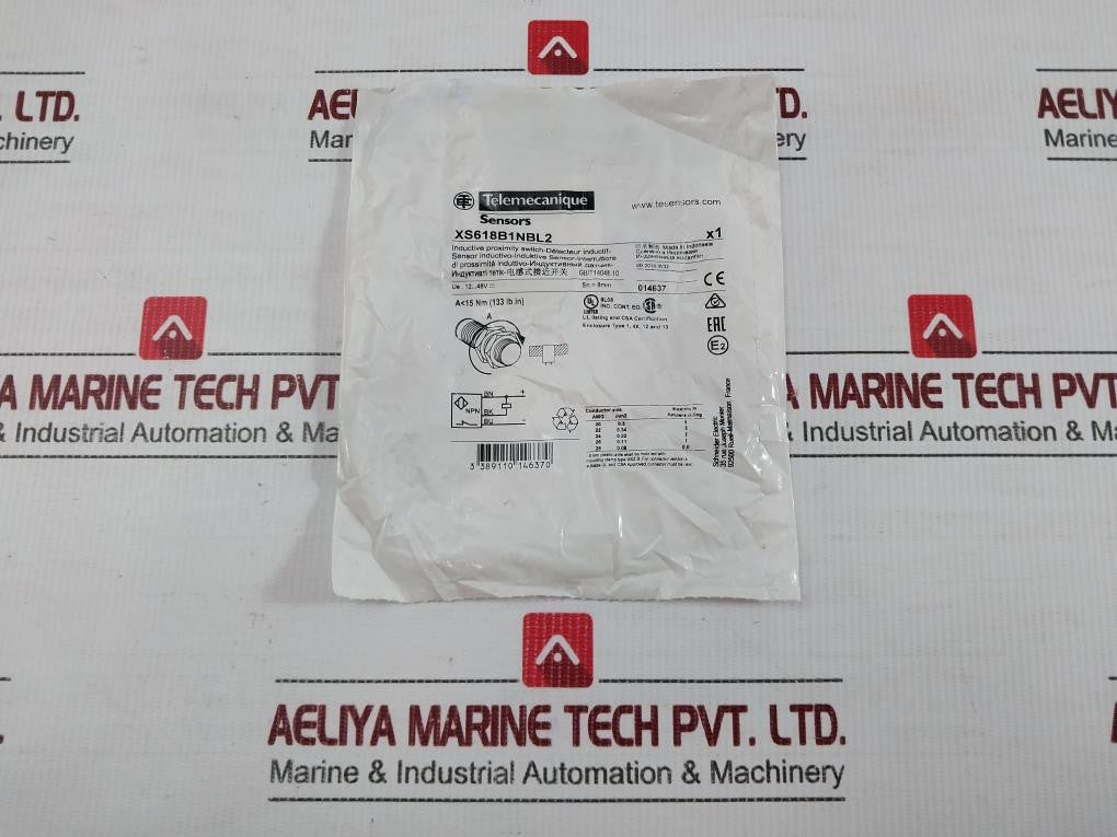Inductive-Proximity-Sensor-12-48-Vdc-By-Telemecanique-Sensors-Xs618b1nbl2-12