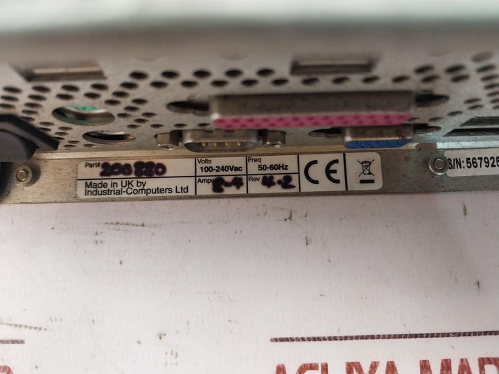 Industrial-computers 200880 Ethernet Module 100-240 Vac 50-60Hz Rev:4-2 8-4 Amps