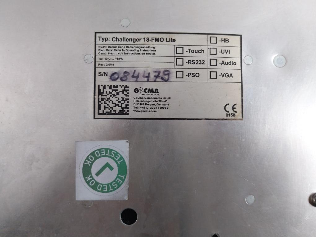 Industrial Display Module 18-fmo Lite Gecma Challenger Input 100-240Vac 50-60Hz