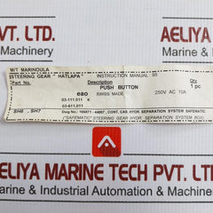 Industrial Pushbutton 250Vac/10A Part No 03-111.011 Eao