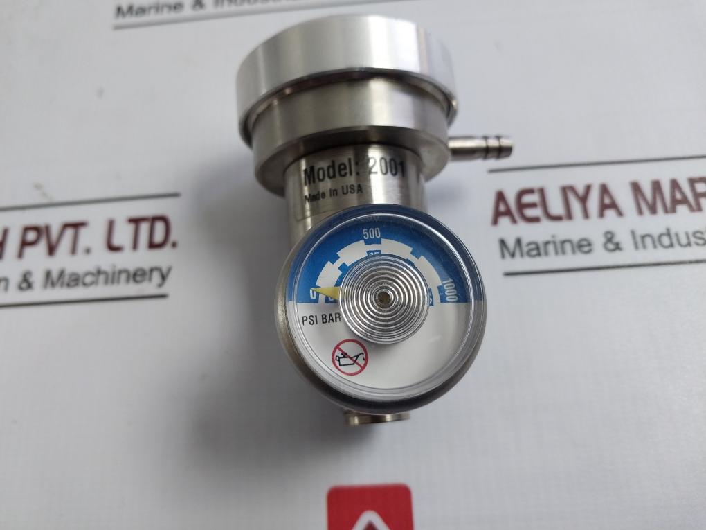 Industrial Scientific 2001 Pressure Gauge With Clear Flex 60 Tubing 0-70 Bar