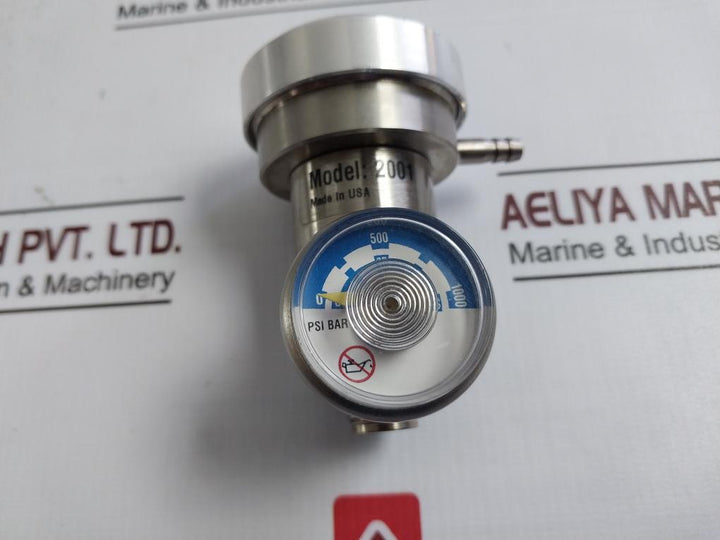 Industrial Scientific 2001 Pressure Gauge With Clear Flex 60 Tubing 0-70 Bar
