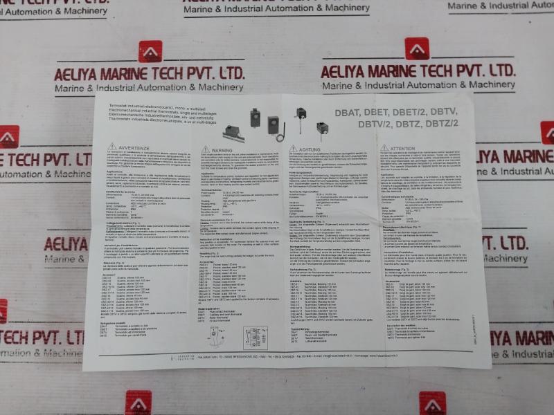 Industrie Technik Dbtv-17 High Quality Immersion Thermostat Ip65 15(8)A 250Vac