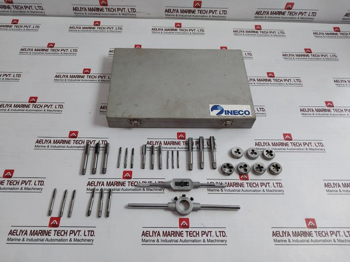 Ineco 025.880353 Taps &; Round Dies Set 25.4X9.5 M 3-12 W 1/16-1/2 M8X1.25