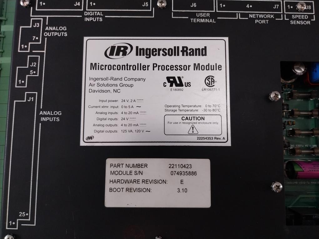 Ingersoll-rand 22110423 Microcontroller Processor Module Rev A