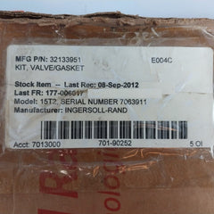 Ingersoll-rand 32133951 Valve/gasket Kit