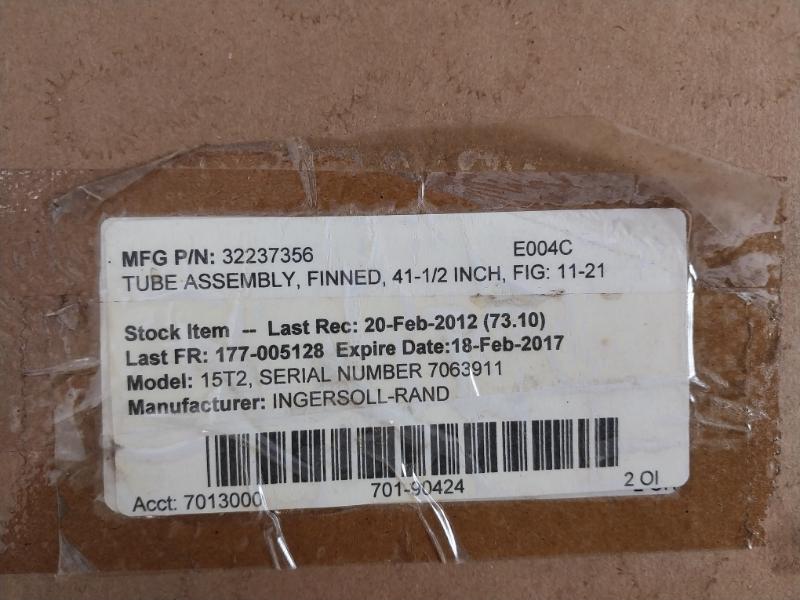 Ingersoll-rand 32237356 Tube Assembly Finned 41-1/2 Inch 15t2
