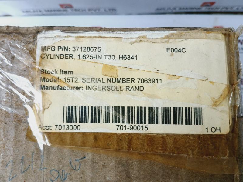 Ingersoll-rand 37128675 Cylinder, Hp 1 5/8 15t2