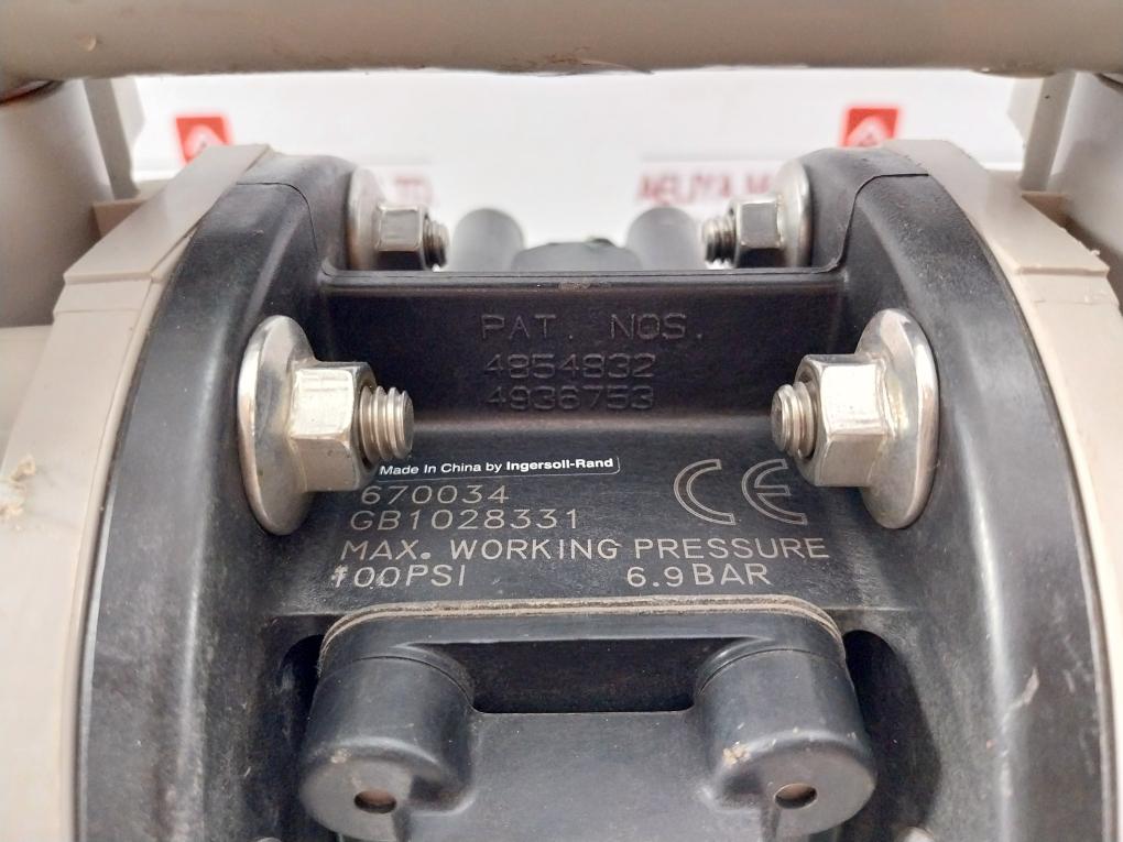 Ingersoll-rand 670034 Air-operated Double Diaphragm Pump 100 Psi 6.9 Bar