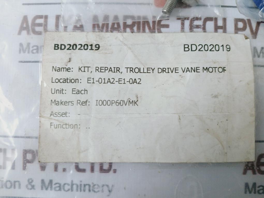 Ingersoll-Rand I000P60VMK Repair Kit for Trolley Drive Vane Motor