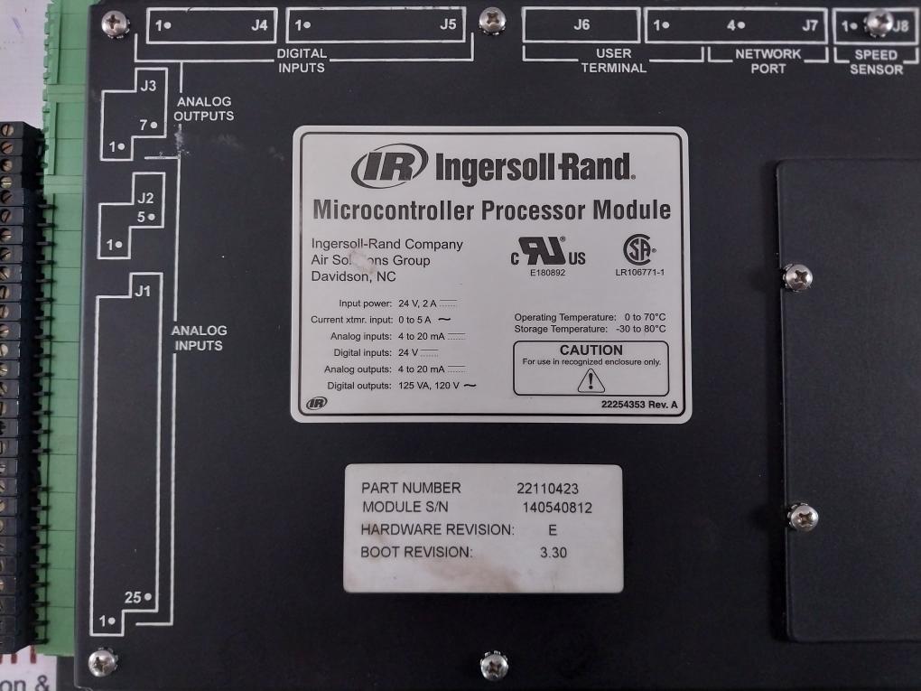 Ingersoll Rand 22110423 Microcontroller Processor Module Rev.a 22110423