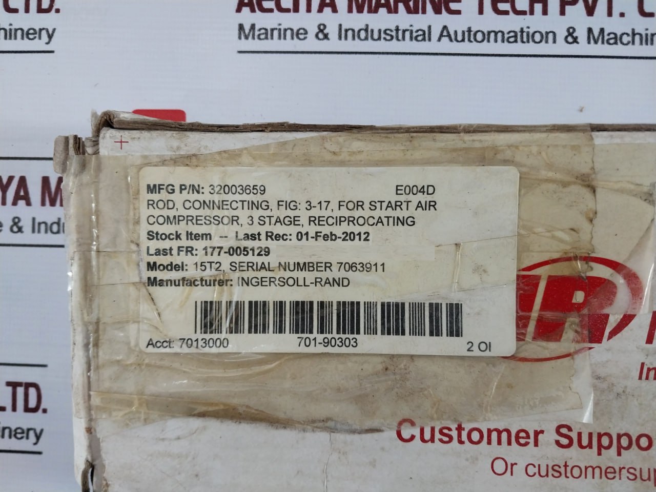 Ingersoll Rand 32003659 Connecting Rod For Start Air Compressor 15t2