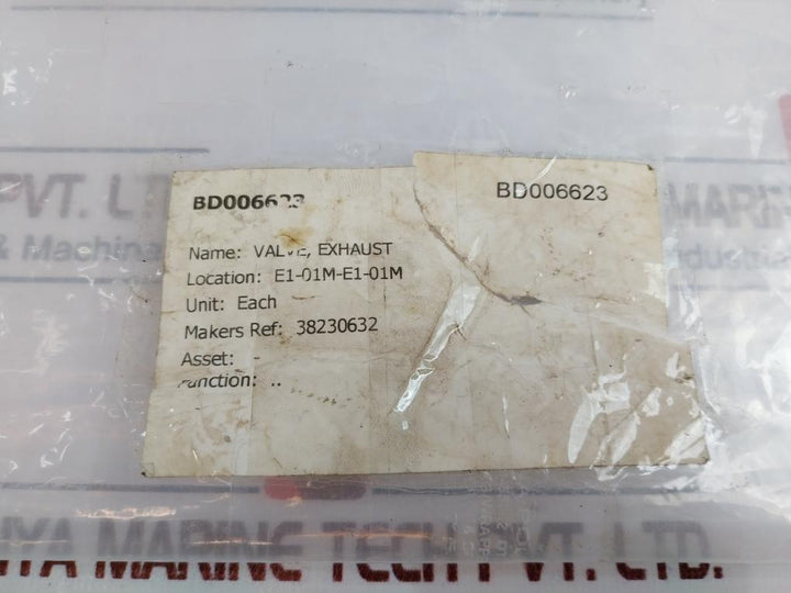 Ingersoll Rand 38230632 Exhaust Valve 316 Npt
