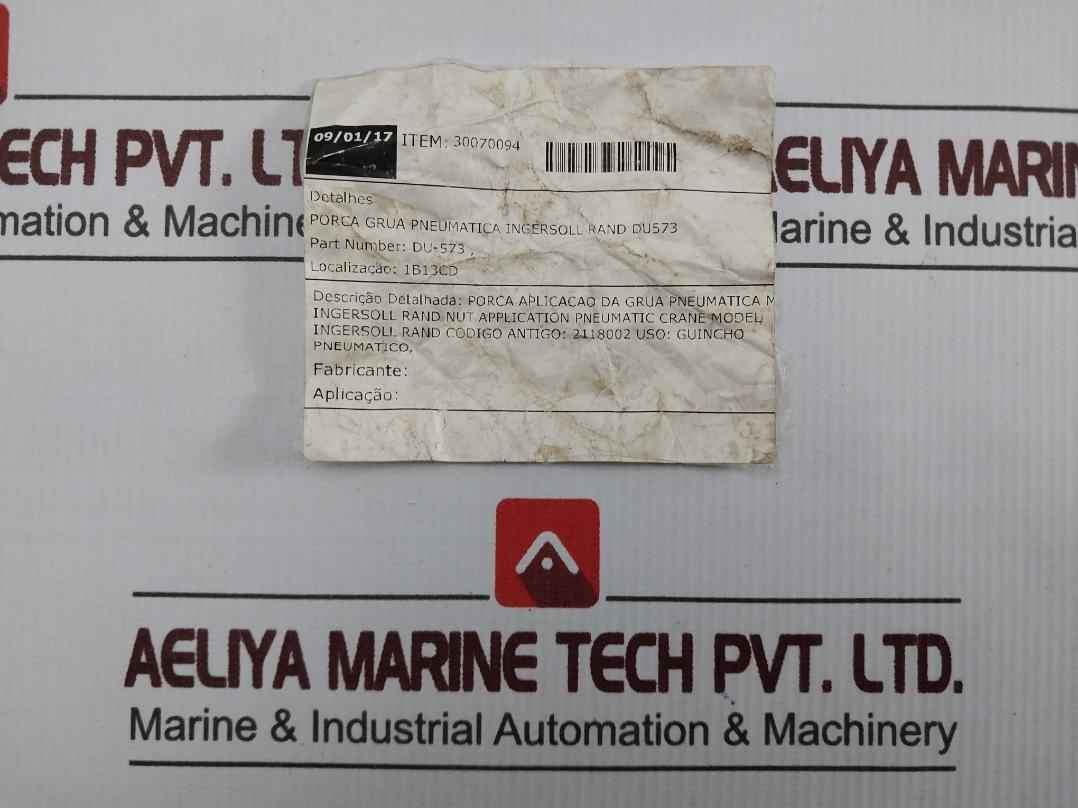 Ingersoll Rand Du-573 Nut Application Pneumatic Winch