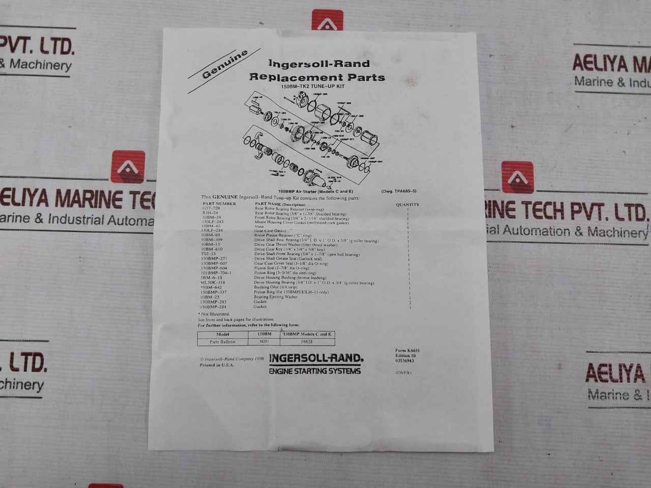 Ingersoll Rand 150Bm-tk2 Tune-up Kit 30182627