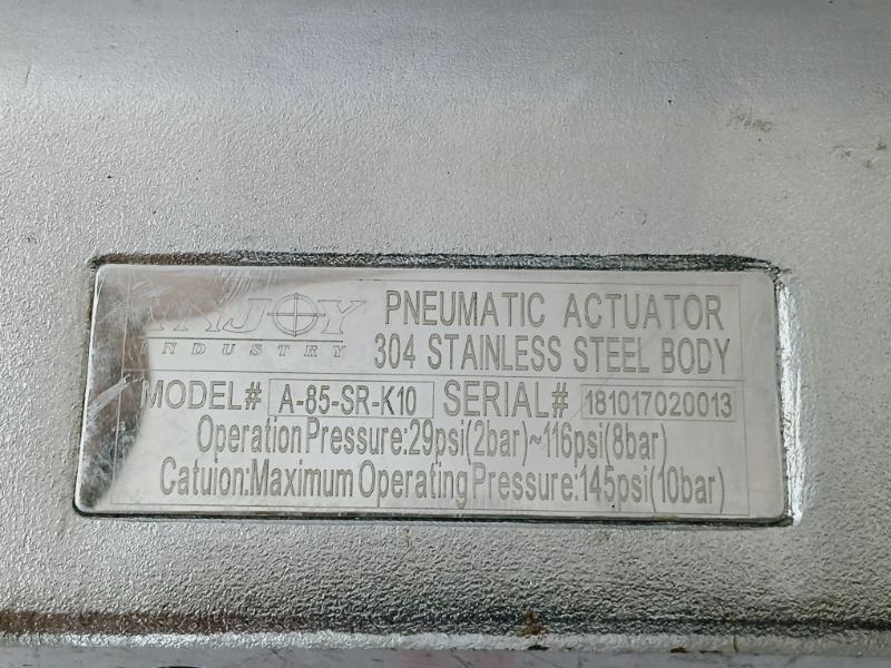 Injoy Industry A-85-sr-k10 Stainless Steel Pneumatic Actuator 29psi~116psi