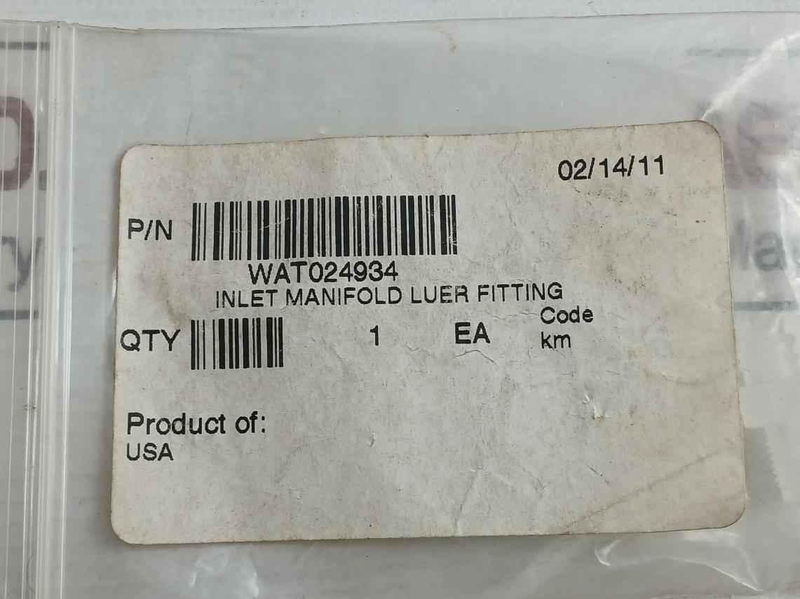 Inlet Manifold Luer Fitting Brand Waters Wat024934
