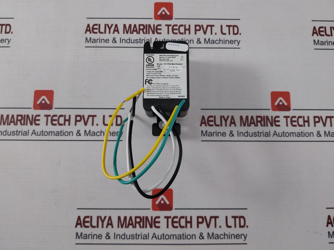 Inncom S217D4 Wall Switch 01-9993 120Vac 60Hz 3.5A 400W 12Vdc, 240Ma