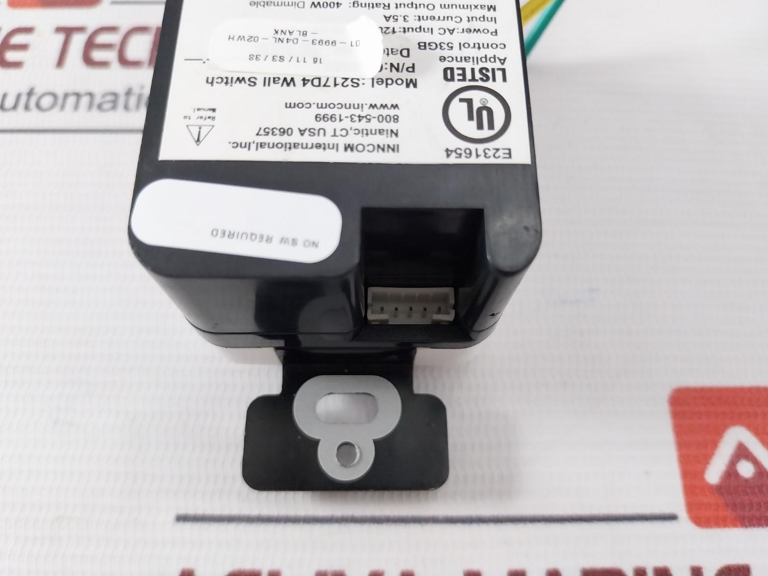 Inncom S217D4 Wall Switch 01-9993 120Vac 60Hz 3.5A 400W 12Vdc, 240Ma