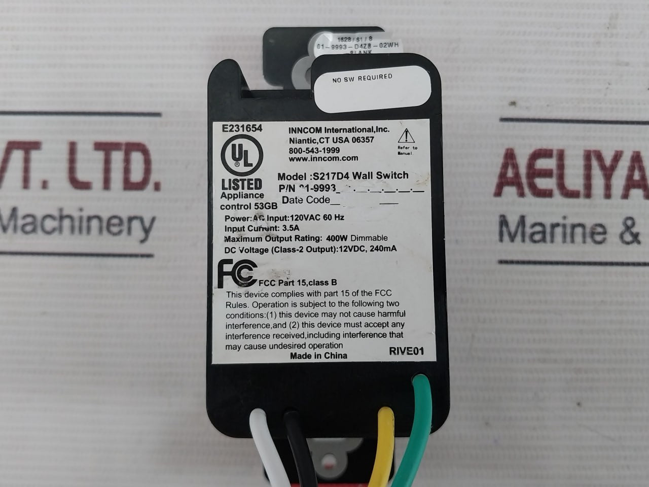 Inncom S217D4 Wall Switch 01-9993 3.5A 400W