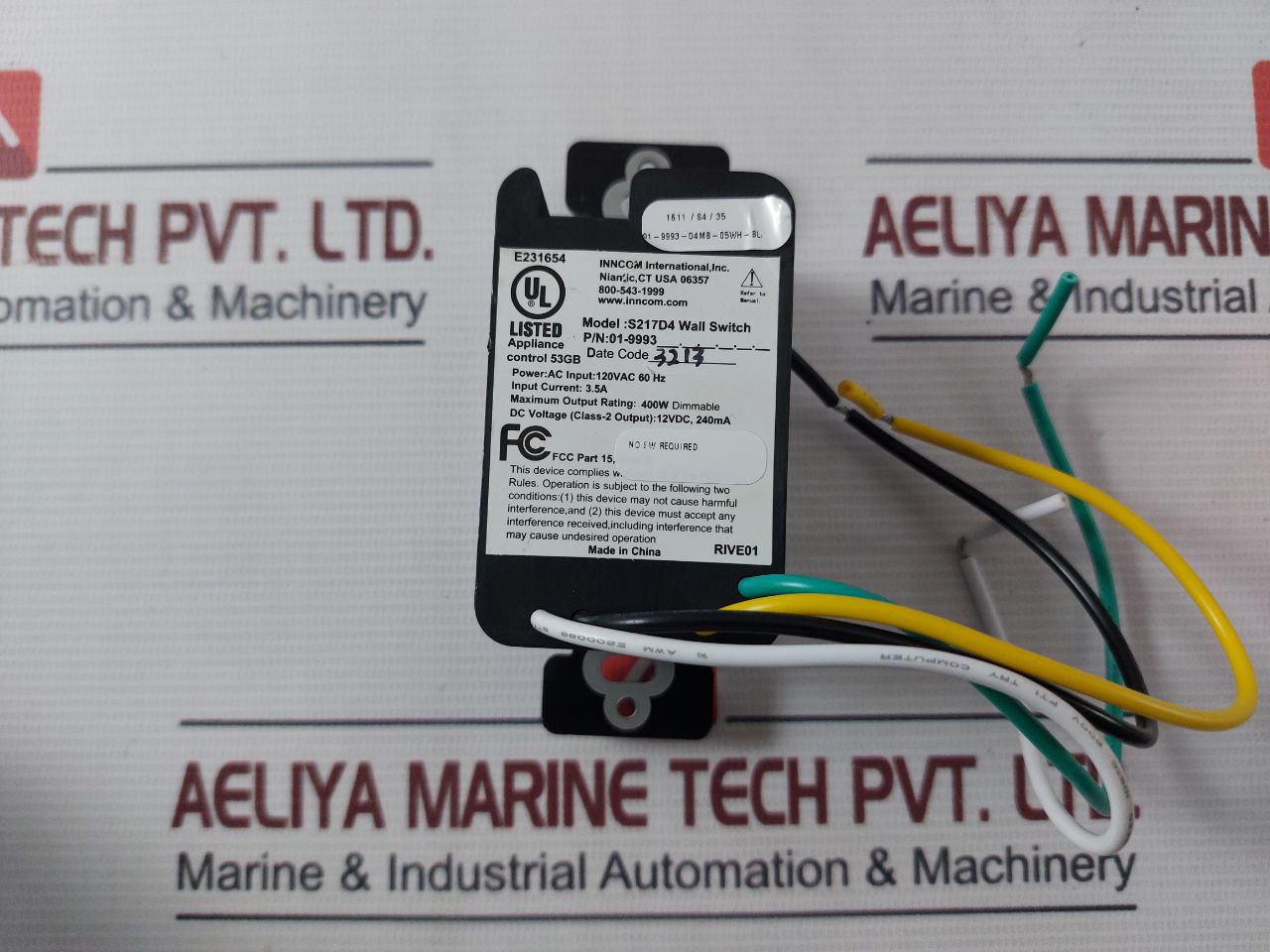 Inncom S217D4 Wall Switch 120Vac 60Hz 3.5A E231654 Rive01