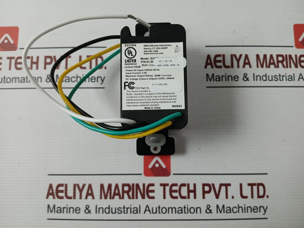 Inncom S217D4 Wall Switch 120Vac 60Hz 3.5A E231654 Rive01