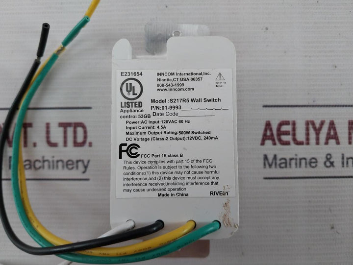 Inncom S217R5 Wall Switch 01-9993 4.5A 500W
