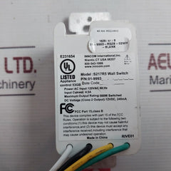 Inncom S217R5 Wall Switch 4.5A 120Vac 60Hz E231654