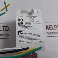 Inncom S217R5 Wall Switch Module Ac Input: 120Vac 60Hz 4.5A