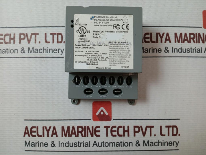Inncom X47 Universal Relay Pack 100-277Vac 60Hz 35Ma E231654