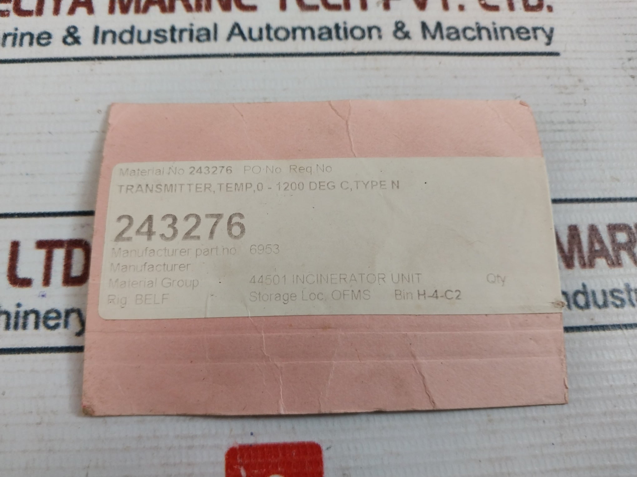 Inor 70aphcf001 Temperature Transmitter 304995