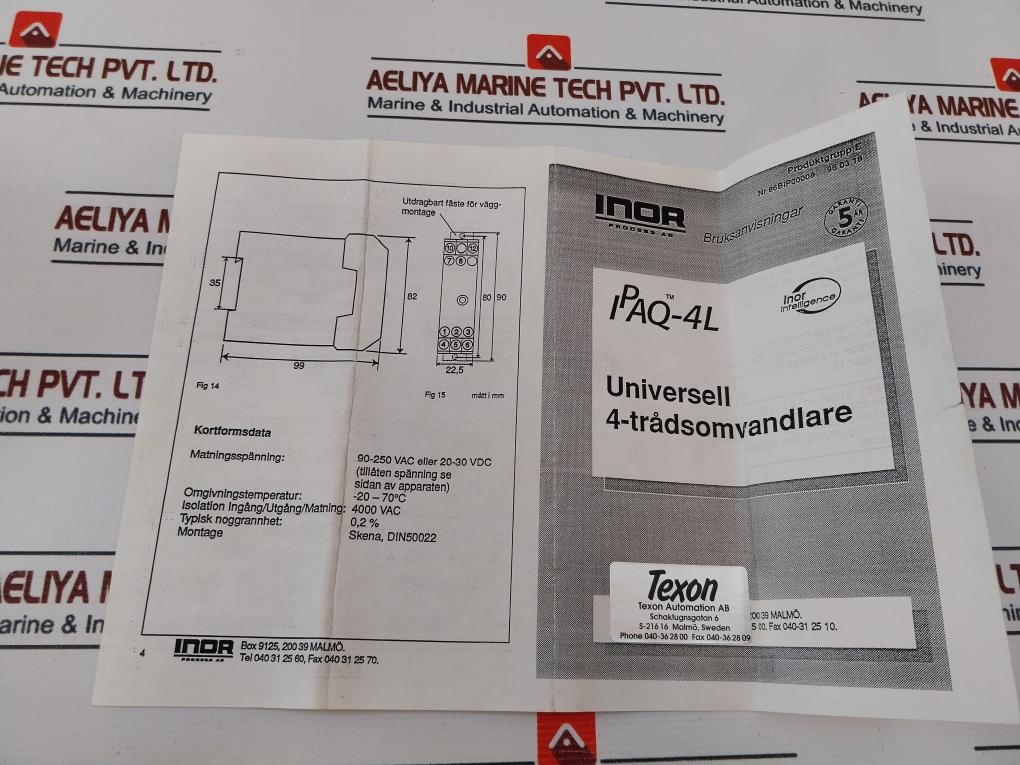 Inor Ipaq-4L Temperature Transmitter 70Ip4L0002 24Vdc