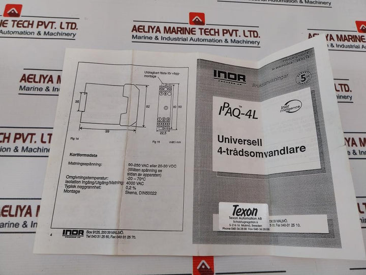 Inor Ipaq-4L Temperature Transmitter 70Ip4L0002 24Vdc