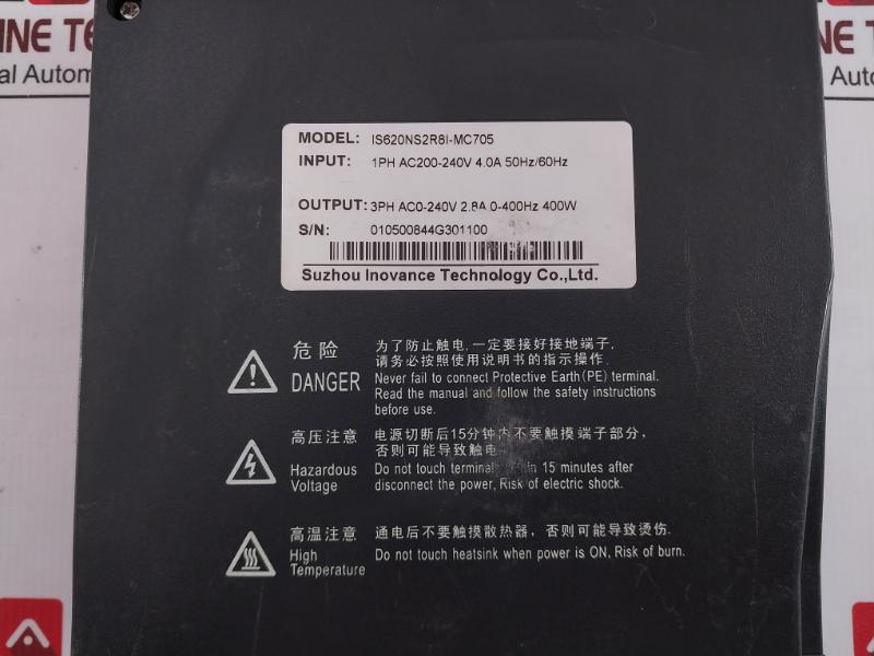 Inovance Is620Ns2R8I-mc705 Servo Drive 1Ph Ac 200-240V 4.0A 50/60 Hz