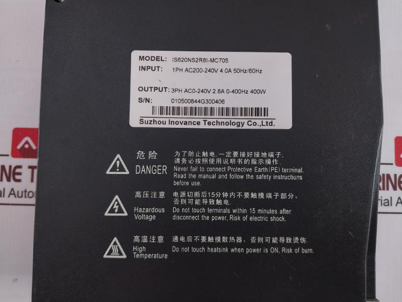 Inovance Is620Ns2R8I-mc705 Servo Drive 1Ph Ac200-240V 4.0A 50Hz/60Hz 220V 400W