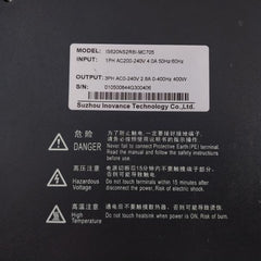 Inovance Is620Ns2R8I-mc705 Servo Drive 1Ph Ac200-240V 4.0A 50Hz/60Hz 220V 400W
