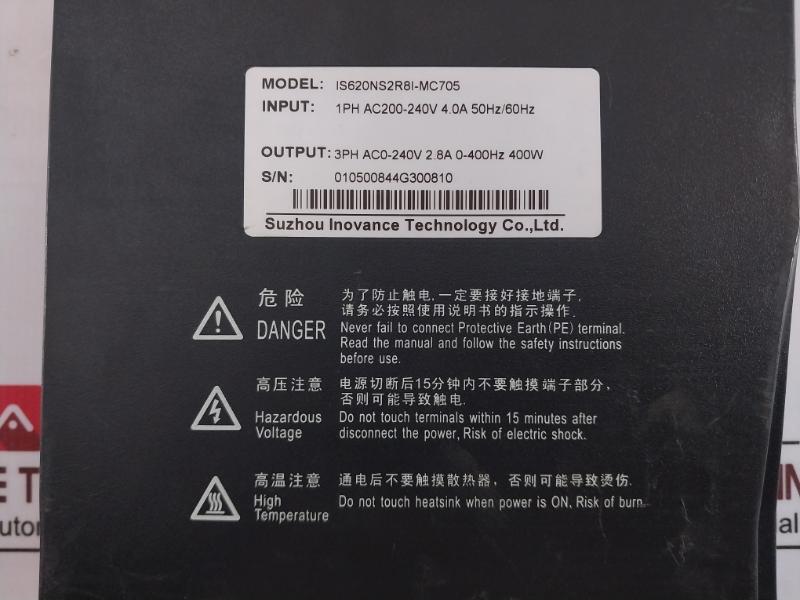 Inovance Is620Ns2R8I-mc705 Servo Drive 3Ph Ac 0-240V 2.8A 0-400 Hz 400W 220V
