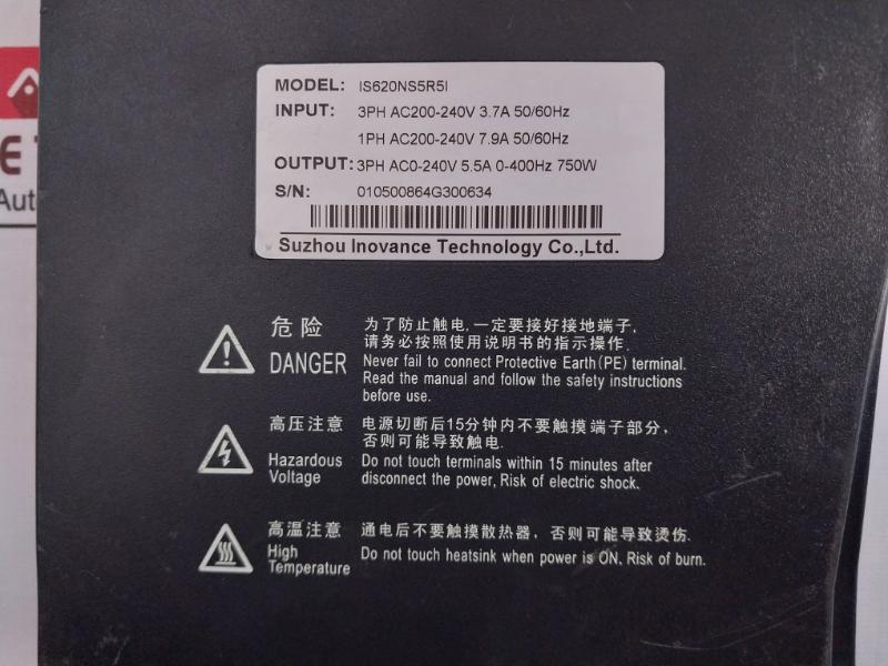 Inovance Is620Ns5R5I Servo Drive 3Ph Ac 200-240V 3.7A 50/60 Hz