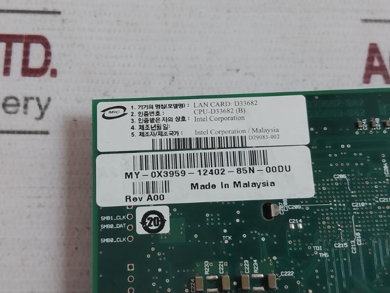 Intel D33025 Dual Port Pci-e Lan Network Card 0015177D3334 C57721-005