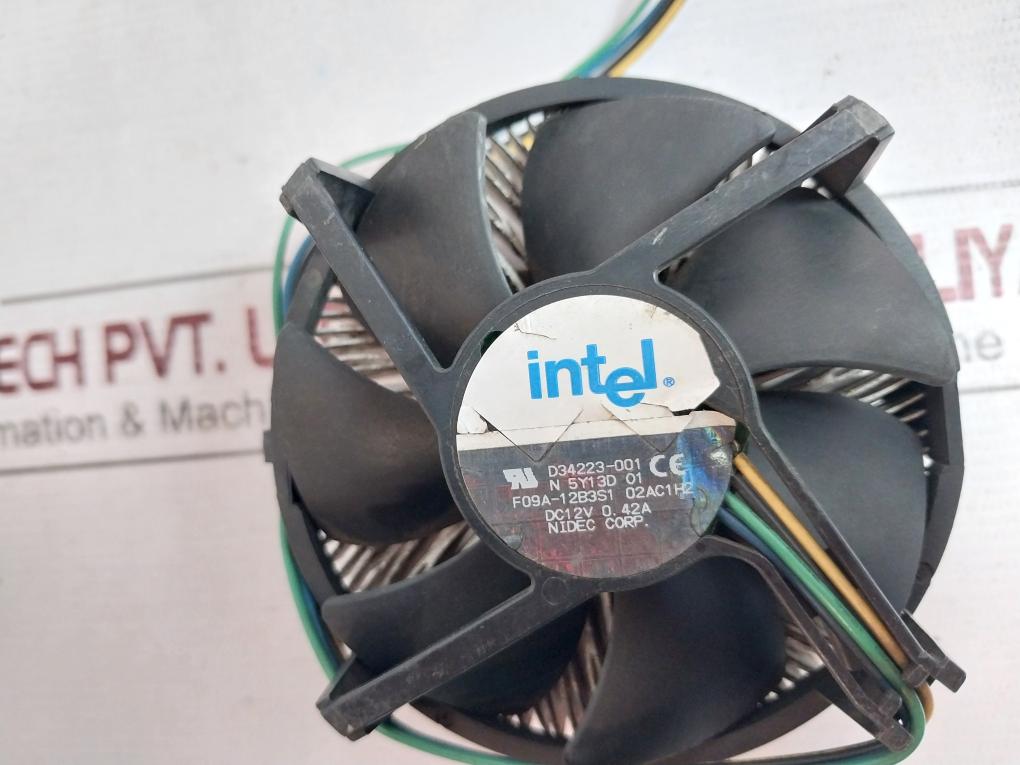 Intel D34223-001 Heatsink & Fan Cooler F09A-12B3S1 Dc12V 0.42A